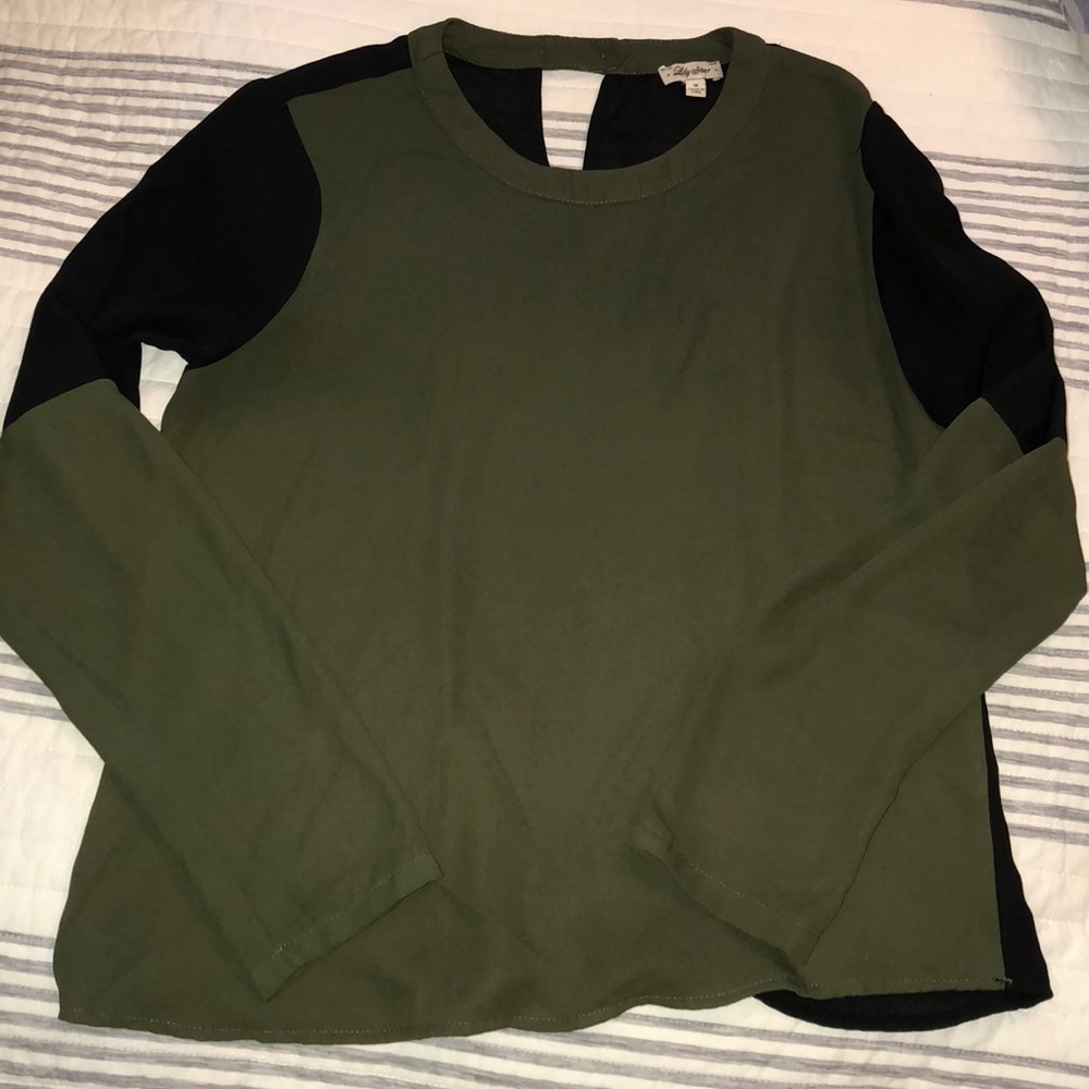Lily Star green and black blouse. Size M